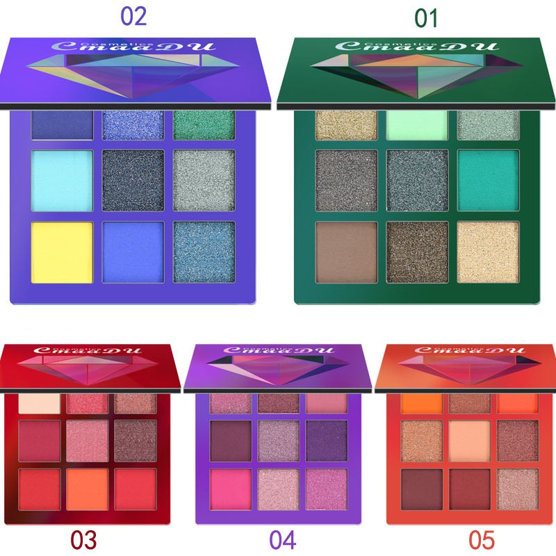 CmaaDU Brand Diamond Bright Eye Shadow Palette Matte Shimmer Glitter