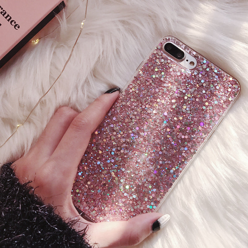 Silicone Bling Powder Soft Case For various iphone