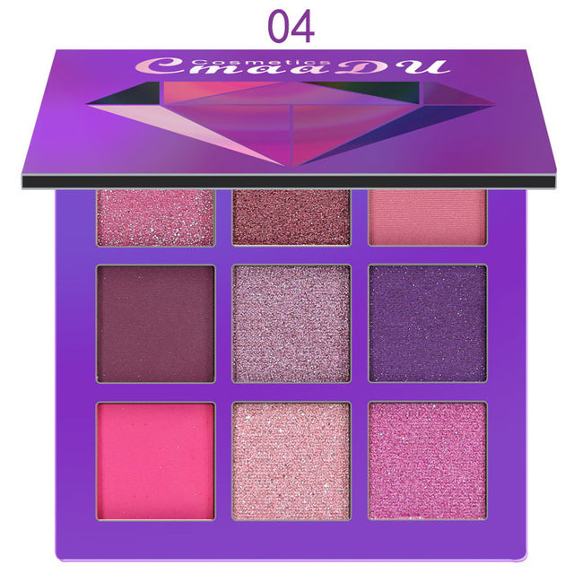 CmaaDU Brand Diamond Bright Eye Shadow Palette Matte Shimmer Glitter