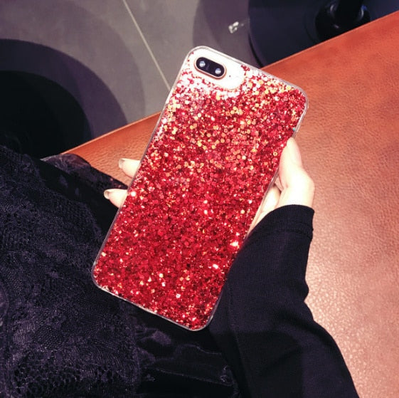 Silicone Bling Powder Soft Case For various iphone