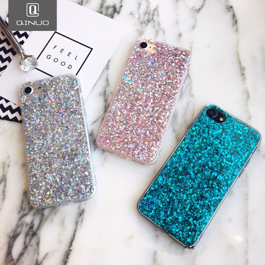 Silicone Bling Powder Soft Case For various iphone