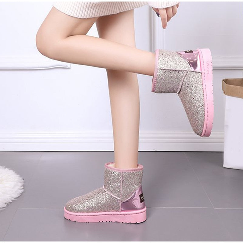 Women Glitter Snow Boots