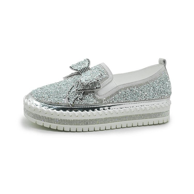 Women Vulcanize Shoes Sneakers Bling Shoes Girl Flat Glitter Sneakers