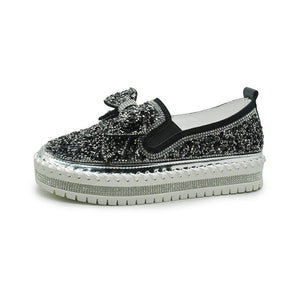 Women Vulcanize Shoes Sneakers Bling Shoes Girl Flat Glitter Sneakers