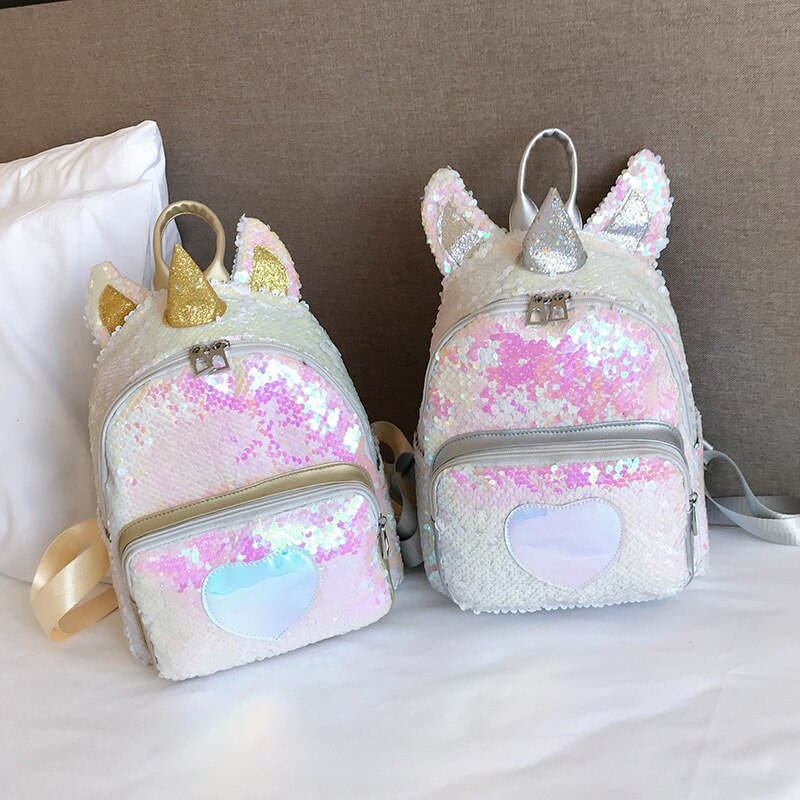 Glitter Sequins Small Unicorn Backpack