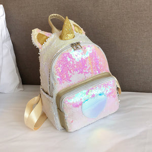 Glitter Sequins Small Unicorn Backpack