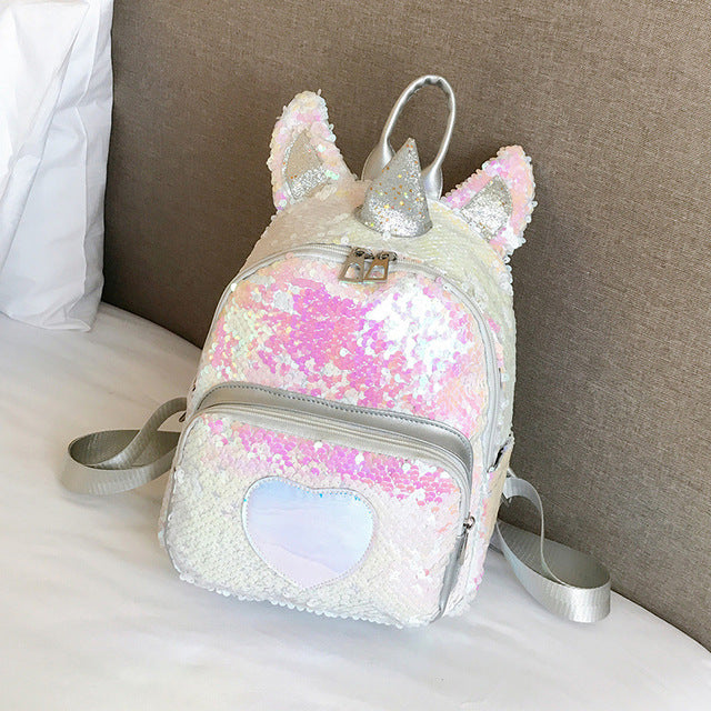 Glitter Sequins Small Unicorn Backpack