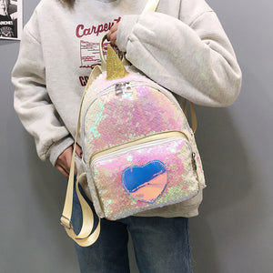 Glitter Sequins Small Unicorn Backpack