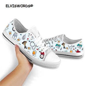 ELVISWORDS Sneakers Women Low Top Casual Canvas