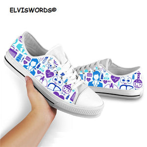 ELVISWORDS Sneakers Women Low Top Casual Canvas