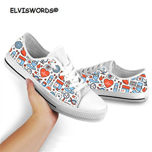 ELVISWORDS Sneakers Women Low Top Casual Canvas