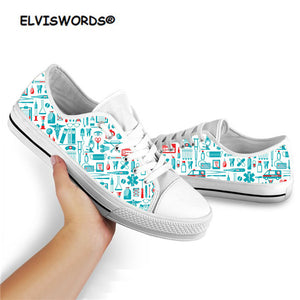 ELVISWORDS Sneakers Women Low Top Casual Canvas